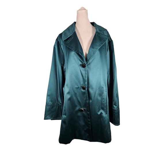 Dennis Basso Emerald Green Evening Jacket Size 2X Animal Print Lined - Picture 1 of 14